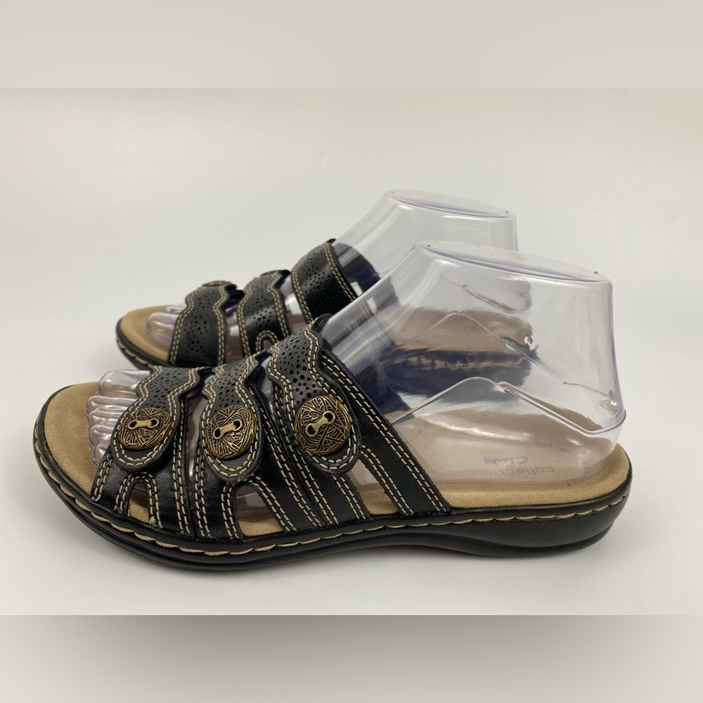 Clarks Ultimate Comfort Collection Sandals, Women's US Size 6M, Black Leather - Picture 9 of 11